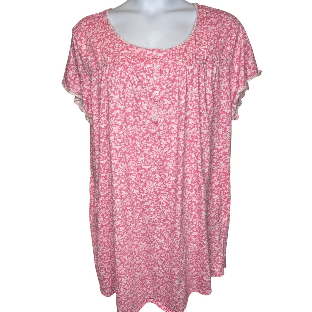 Aria Collection Pink Floral Cotton Nightgown 4X Coquette Grandmacore Soft & Cozy